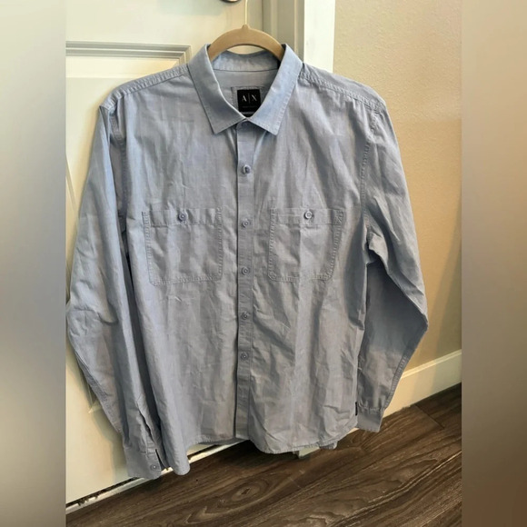 Armani Exchange AX Men’s Light Blue Button Up Casual Fit Size L - Picture 1 of 5
